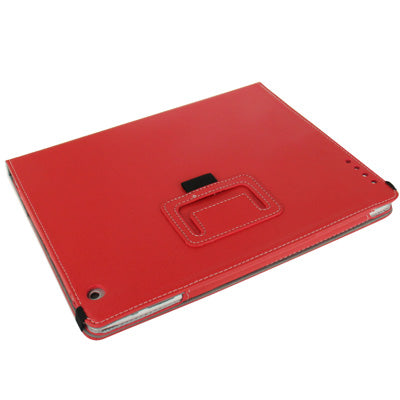 Pure Color Litchi Texture Leather Case with Holder & Elastic Hand Strap for iPad 4 / New iPad (iPad 3) / iPad 2