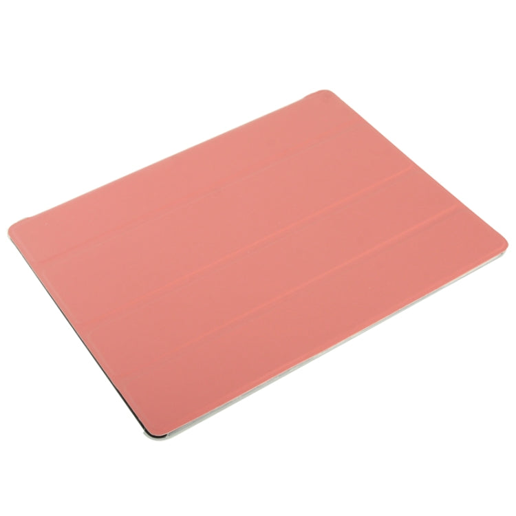 4-folding Pure Color Smooth Surface Plastic + Leather Case for iPad 4 / New iPad (iPad 3) / iPad 2