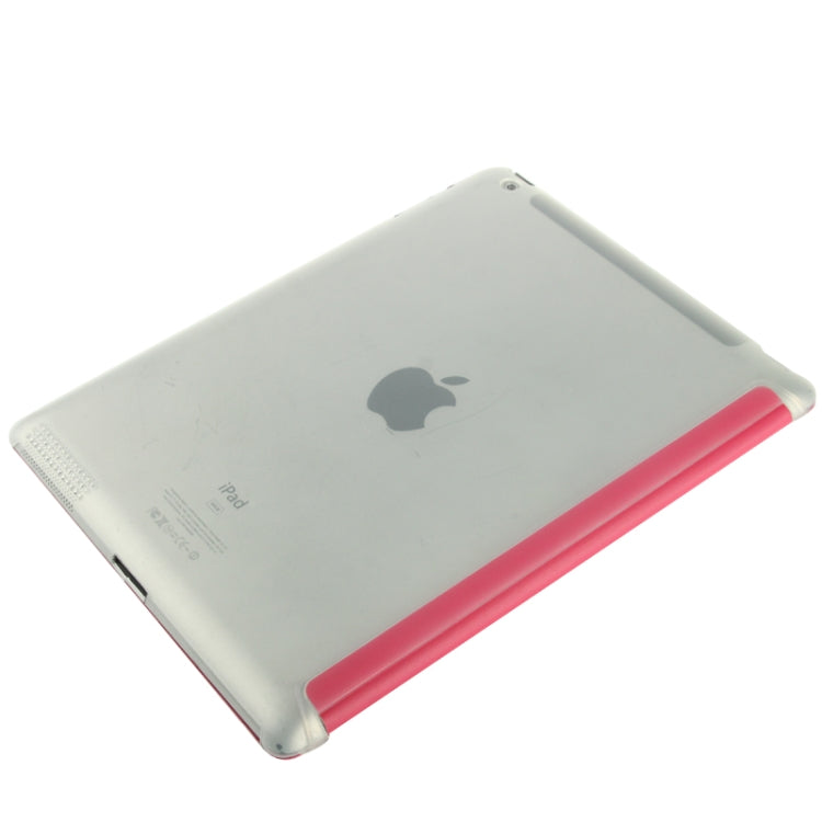 4-folding Pure Color Smooth Surface Plastic + Leather Case for iPad 4 / New iPad (iPad 3) / iPad 2