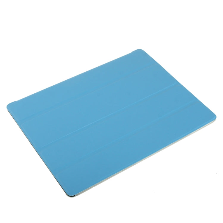 4-folding Pure Color Smooth Surface Plastic + Leather Case for iPad 4 / New iPad (iPad 3) / iPad 2
