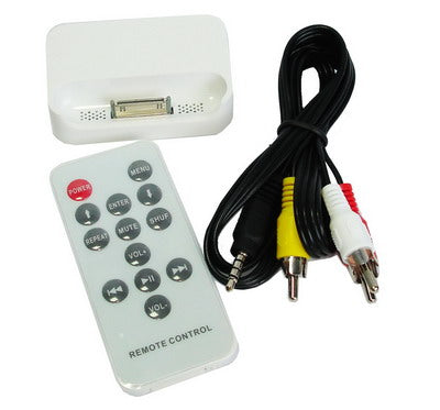 4in 1 (charge, Audio output, Video output, Multi-functional remote control) Universal Dock for iPhone, iPod Nano, iPod Video,iPhone 3G(White)