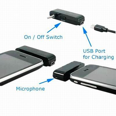 Cableless Handsfree & FM Transmitter for iPhone,iPhone 3G,iPod(Black)
