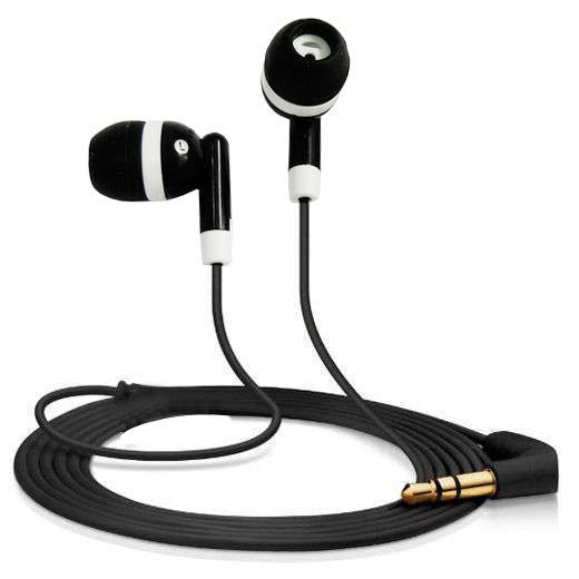 3.5mm Stereo Earphones with 4 Earbuds Silicone Cap, For iPad, iPhone, iPod(Black)