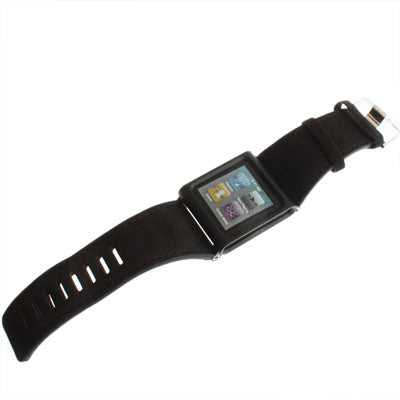 Frosted Leather Multi-touch Watch Band / Wrist Strap for iPod nano 6(Black)