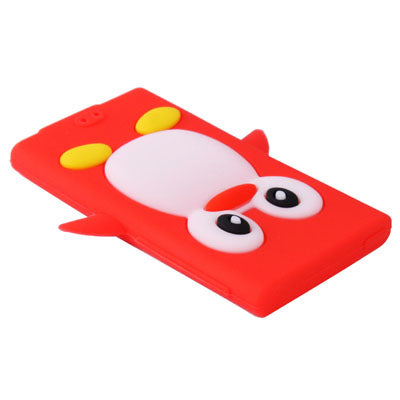 3D Penguin Shaped Silicon Protective Case for iPod nano 7 (Red)
