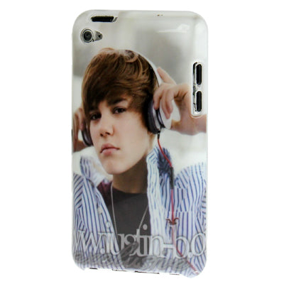 Wearing Headphones Justin Biber Pattern Plastic Case for iPod touch 4