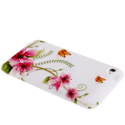 Butterflies over Flowers Pattern TPU Case for iPod touch 4
