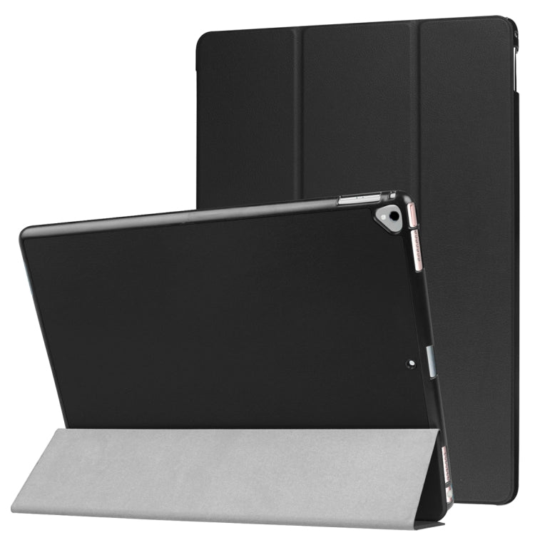 Custer Texture Horizontal Flip Smart Leather Case with 3-folding Holder  & Sleep / Wake-up Function for iPad Pro 12.9 inch 2017 / 2015