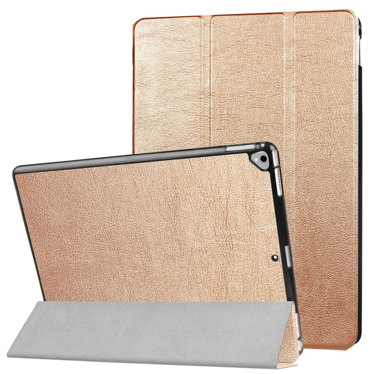 Custer Texture Horizontal Flip Smart Leather Case with 3-folding Holder  & Sleep / Wake-up Function for iPad Pro 12.9 inch 2017 / 2015