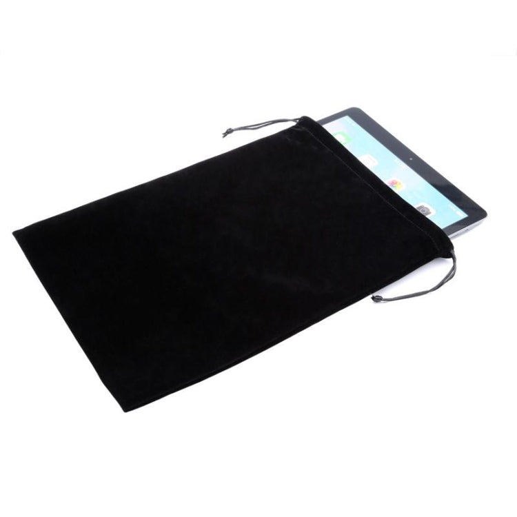 13 inch Universal Leisure Cotton Flock Cloth Carry Bag with Stay Cord for iPad Pro / iPad Air 2 / iPad 4(Black)
