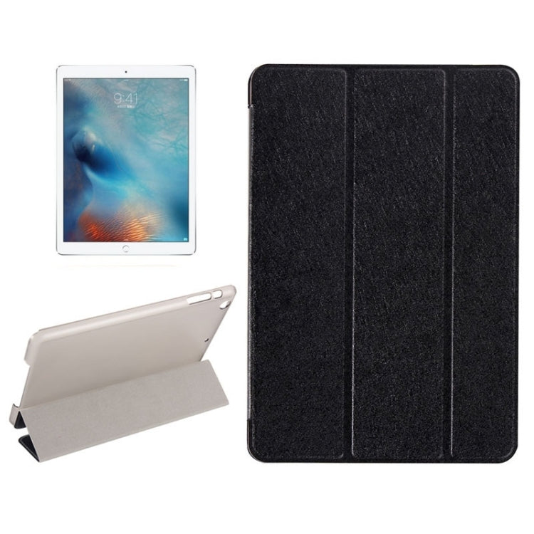 Silk Texture Horizontal Flip Leather Case with Three-Folding Holder & Wake-up / Sleep Function for iPad Pro