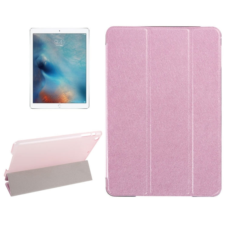Silk Texture Horizontal Flip Leather Case with Three-Folding Holder & Wake-up / Sleep Function for iPad Pro