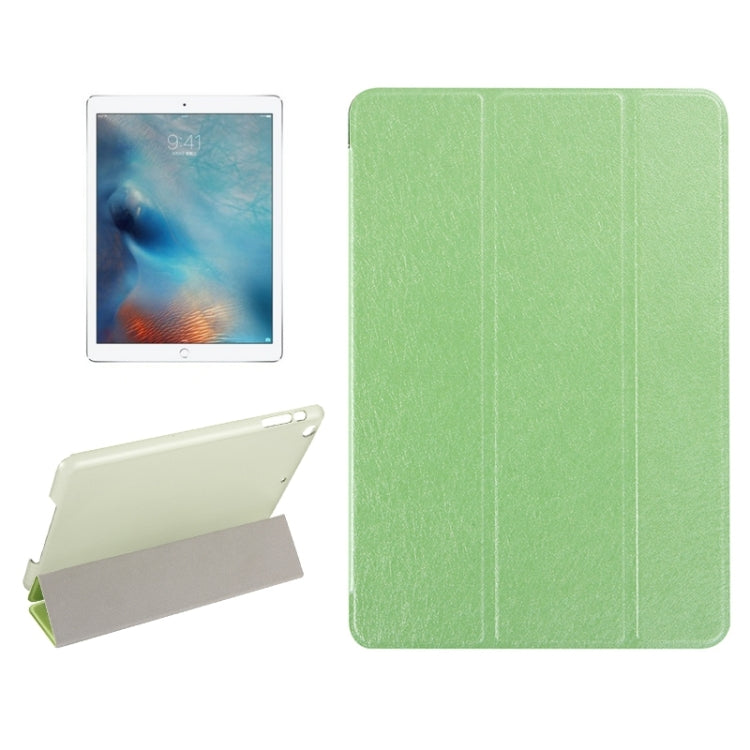Silk Texture Horizontal Flip Leather Case with Three-Folding Holder & Wake-up / Sleep Function for iPad Pro