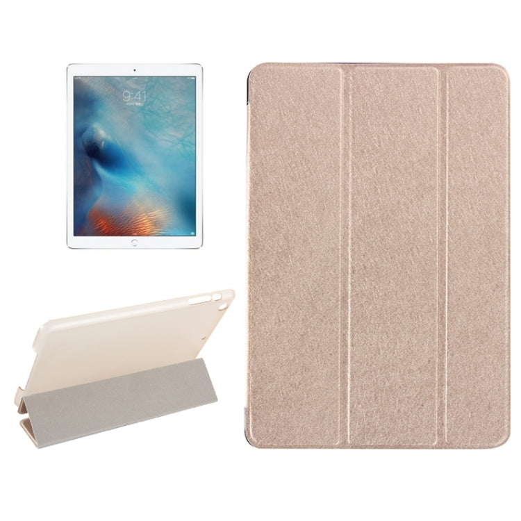 Silk Texture Horizontal Flip Leather Case with Three-Folding Holder & Wake-up / Sleep Function for iPad Pro
