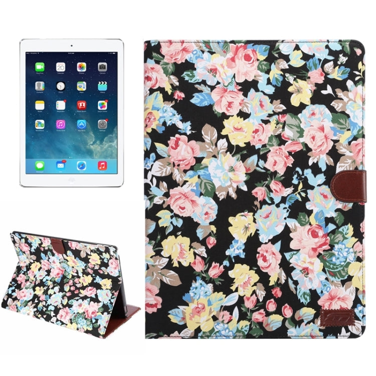 Flower Patterns Cloth Surface Horizontal Flip Leather Case with Wallet & Card Slots & Holder for iPad Pro 12.9 inch