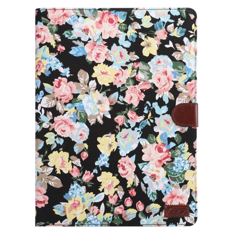 Flower Patterns Cloth Surface Horizontal Flip Leather Case with Wallet & Card Slots & Holder for iPad Pro 12.9 inch