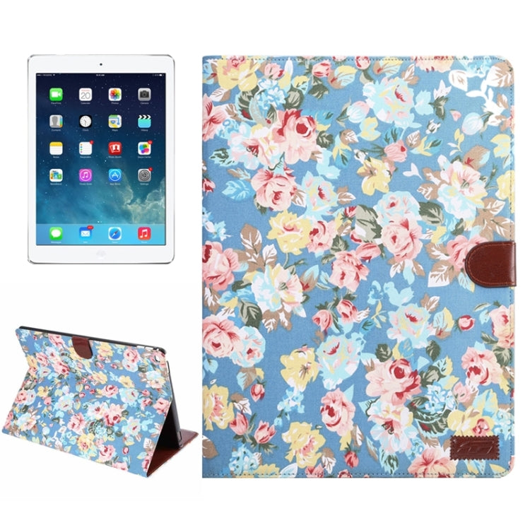Flower Patterns Cloth Surface Horizontal Flip Leather Case with Wallet & Card Slots & Holder for iPad Pro 12.9 inch