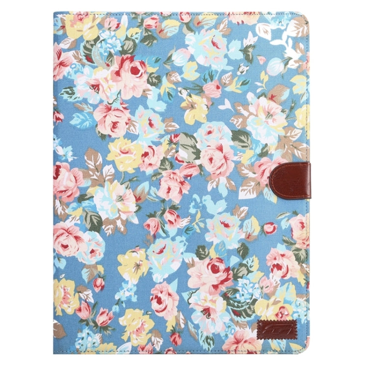 Flower Patterns Cloth Surface Horizontal Flip Leather Case with Wallet & Card Slots & Holder for iPad Pro 12.9 inch