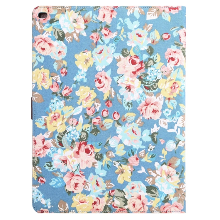Flower Patterns Cloth Surface Horizontal Flip Leather Case with Wallet & Card Slots & Holder for iPad Pro 12.9 inch