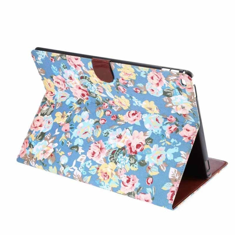 Flower Patterns Cloth Surface Horizontal Flip Leather Case with Wallet & Card Slots & Holder for iPad Pro 12.9 inch