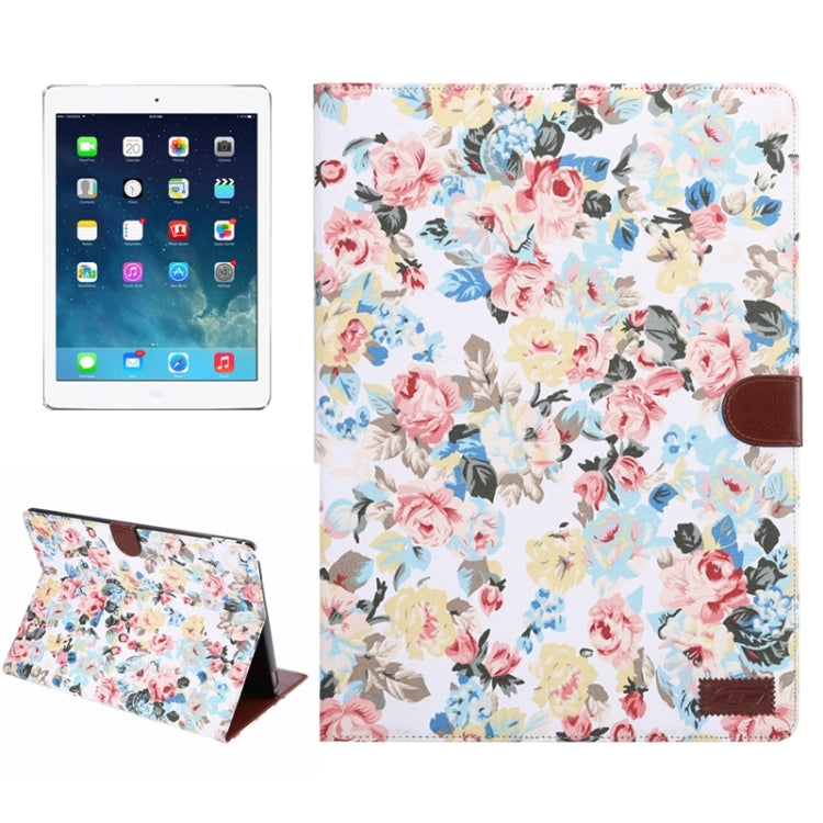 Flower Patterns Cloth Surface Horizontal Flip Leather Case with Wallet & Card Slots & Holder for iPad Pro 12.9 inch
