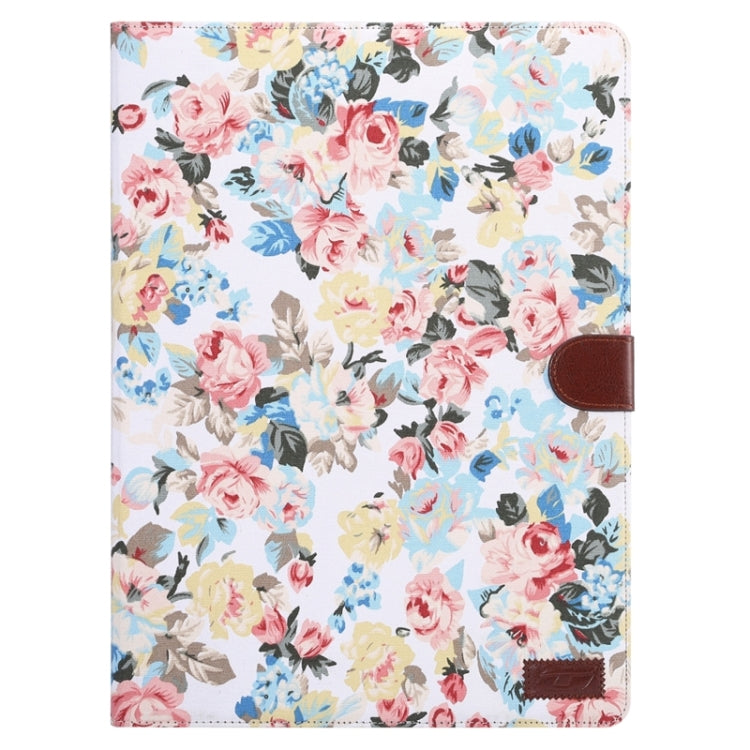 Flower Patterns Cloth Surface Horizontal Flip Leather Case with Wallet & Card Slots & Holder for iPad Pro 12.9 inch