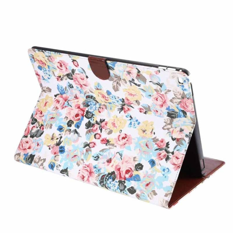 Flower Patterns Cloth Surface Horizontal Flip Leather Case with Wallet & Card Slots & Holder for iPad Pro 12.9 inch