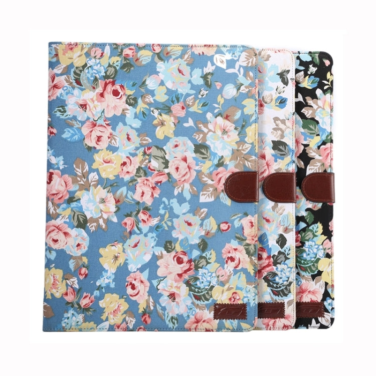 Flower Patterns Cloth Surface Horizontal Flip Leather Case with Wallet & Card Slots & Holder for iPad Pro 12.9 inch