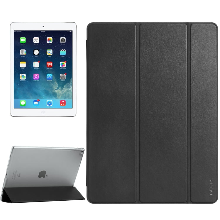 Rock Touch Series Fashionable Business Style Horizontal Flip Leather Case with Three-folding Holder and Intelligent Sleep / Wake-up Function for iPad Pro 12.9 inch