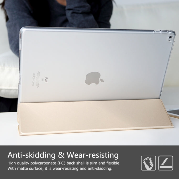 Rock Touch Series Fashionable Business Style Horizontal Flip Leather Case with Three-folding Holder and Intelligent Sleep / Wake-up Function for iPad Pro 12.9 inch
