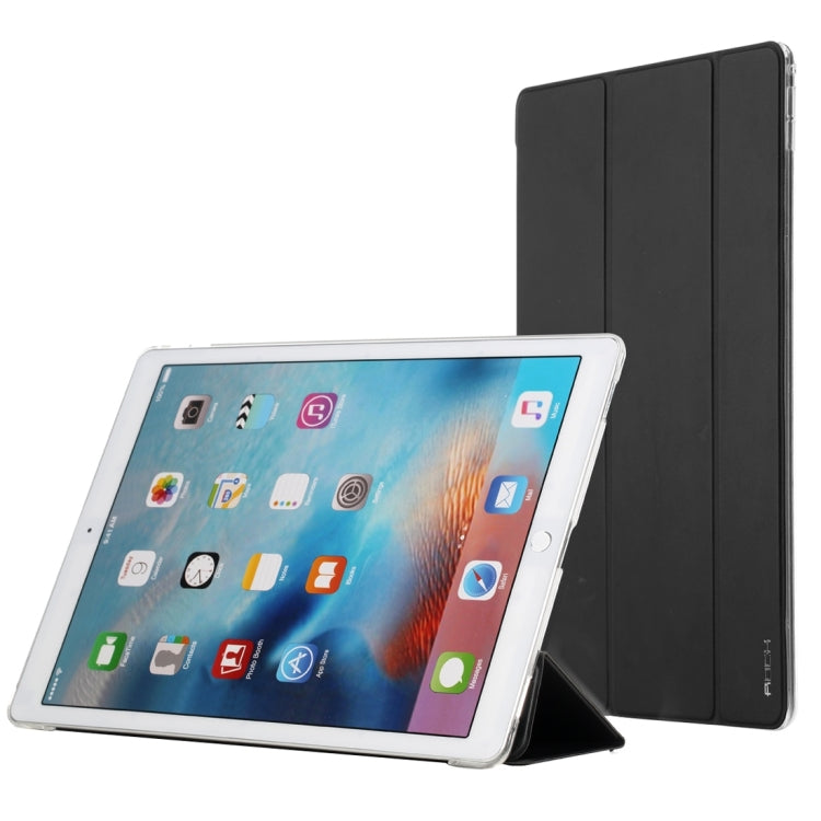 Rock Touch Series Fashionable Business Style Horizontal Flip Leather Case with Three-folding Holder and Intelligent Sleep / Wake-up Function for iPad Pro 12.9 inch