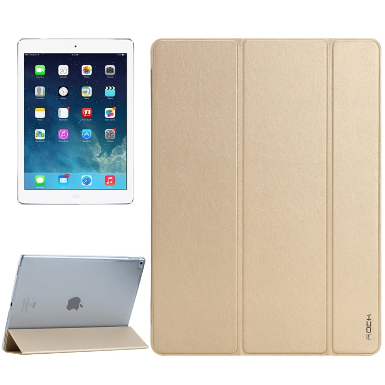Rock Touch Series Fashionable Business Style Horizontal Flip Leather Case with Three-folding Holder and Intelligent Sleep / Wake-up Function for iPad Pro 12.9 inch