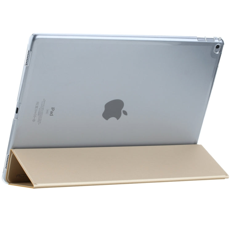 Rock Touch Series Fashionable Business Style Horizontal Flip Leather Case with Three-folding Holder and Intelligent Sleep / Wake-up Function for iPad Pro 12.9 inch