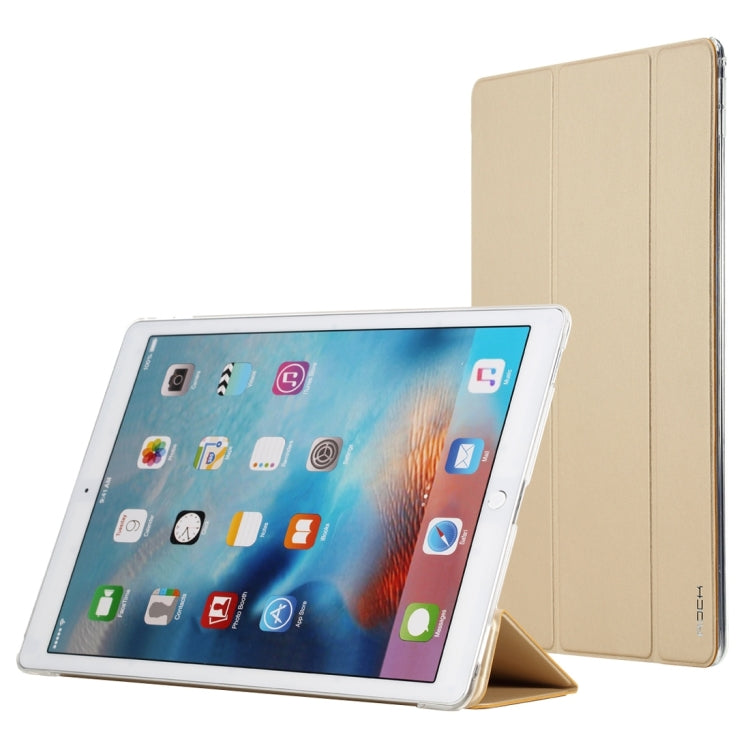 Rock Touch Series Fashionable Business Style Horizontal Flip Leather Case with Three-folding Holder and Intelligent Sleep / Wake-up Function for iPad Pro 12.9 inch