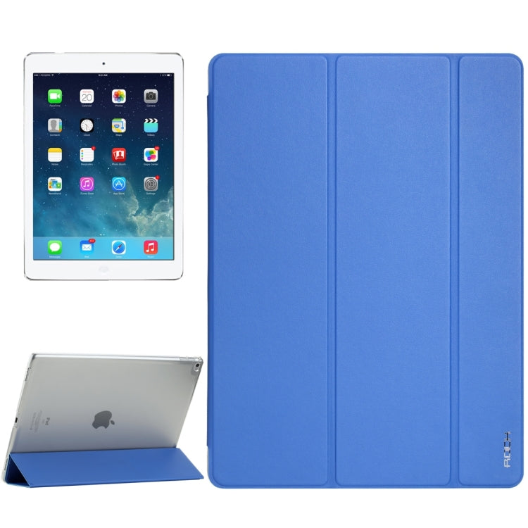 Rock Touch Series Fashionable Business Style Horizontal Flip Leather Case with Three-folding Holder and Intelligent Sleep / Wake-up Function for iPad Pro 12.9 inch