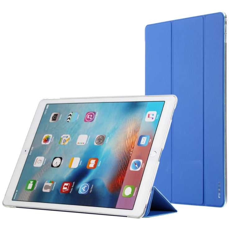 Rock Touch Series Fashionable Business Style Horizontal Flip Leather Case with Three-folding Holder and Intelligent Sleep / Wake-up Function for iPad Pro 12.9 inch