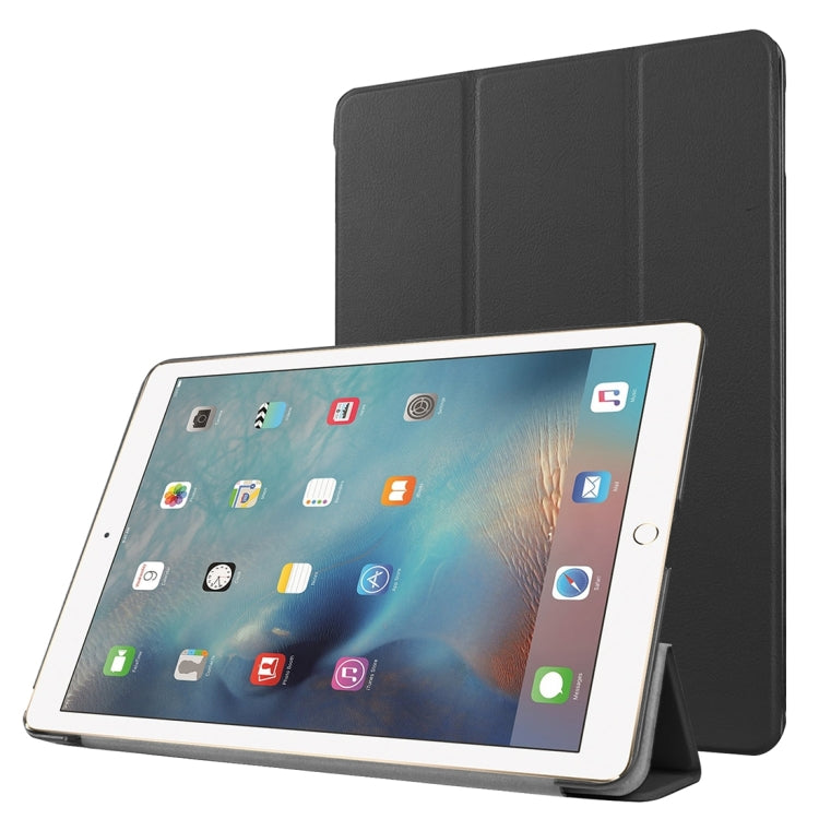 Custer Texture Horizontal Flip Solid Color Leather Case with Three-folding Holder & Sleep / Wake-up Function for iPad Pro 9.7 inch