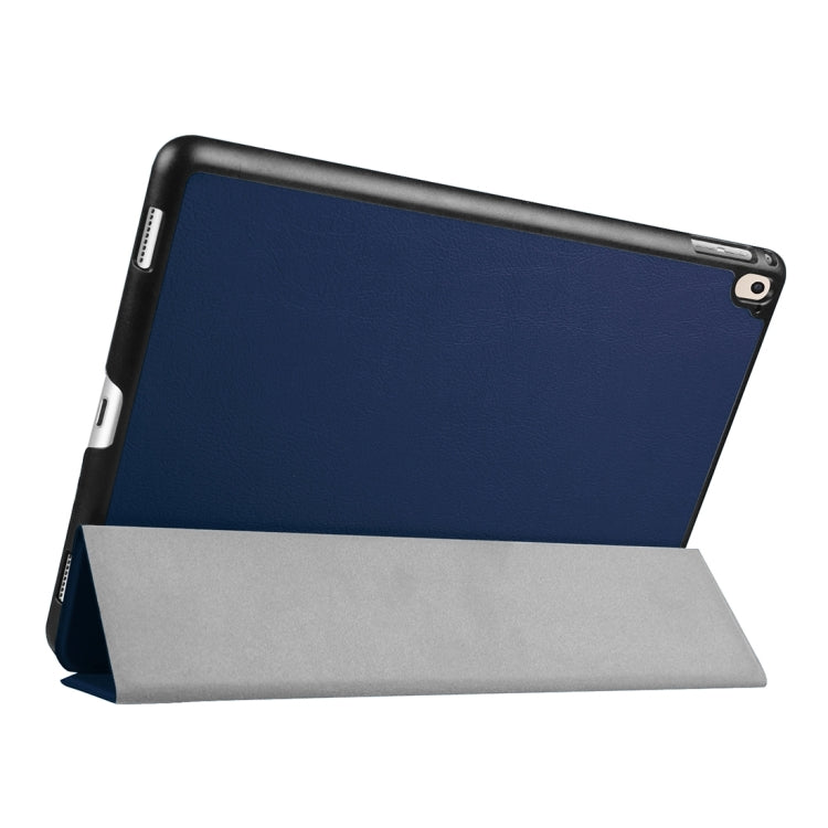 Custer Texture Horizontal Flip Solid Color Leather Case with Three-folding Holder & Sleep / Wake-up Function for iPad Pro 9.7 inch
