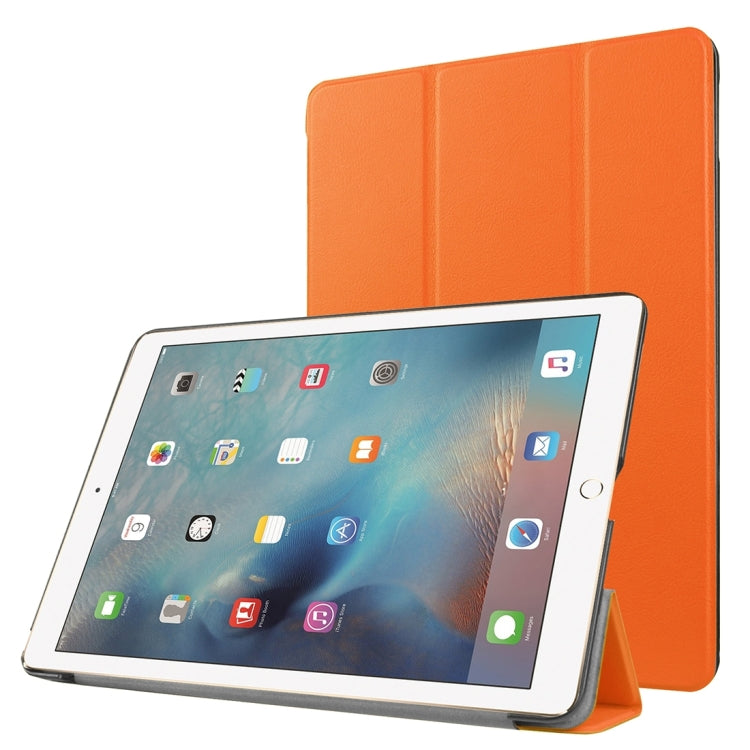 Custer Texture Horizontal Flip Solid Color Leather Case with Three-folding Holder & Sleep / Wake-up Function for iPad Pro 9.7 inch