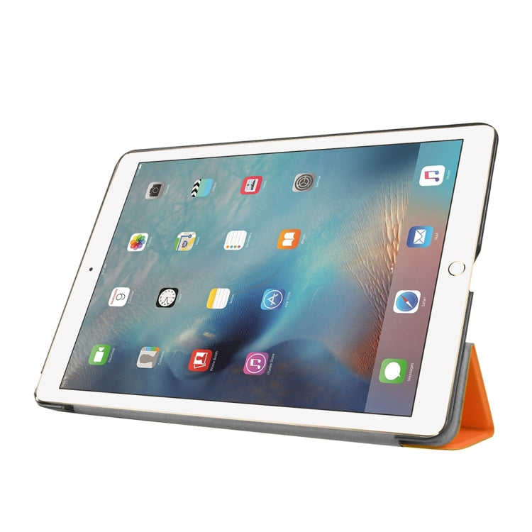 Custer Texture Horizontal Flip Solid Color Leather Case with Three-folding Holder & Sleep / Wake-up Function for iPad Pro 9.7 inch