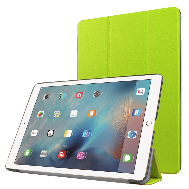 Custer Texture Horizontal Flip Solid Color Leather Case with Three-folding Holder & Sleep / Wake-up Function for iPad Pro 9.7 inch