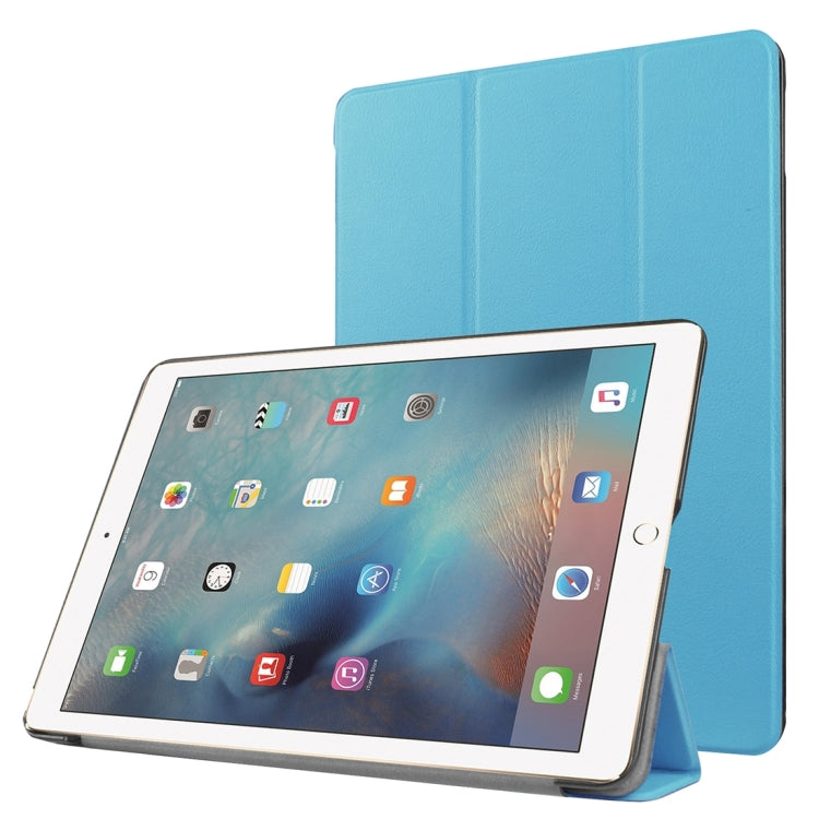 Custer Texture Horizontal Flip Solid Color Leather Case with Three-folding Holder & Sleep / Wake-up Function for iPad Pro 9.7 inch