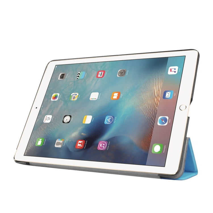 Custer Texture Horizontal Flip Solid Color Leather Case with Three-folding Holder & Sleep / Wake-up Function for iPad Pro 9.7 inch