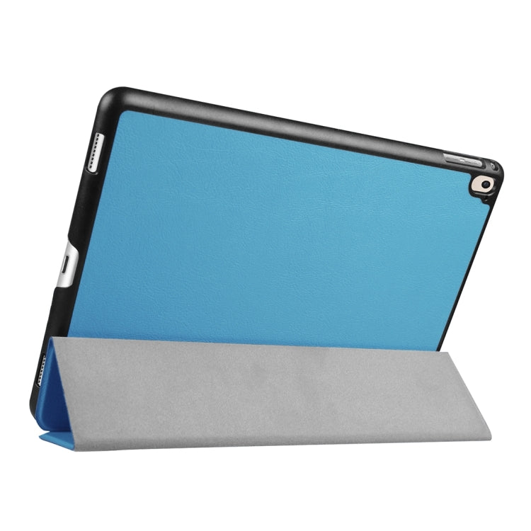 Custer Texture Horizontal Flip Solid Color Leather Case with Three-folding Holder & Sleep / Wake-up Function for iPad Pro 9.7 inch