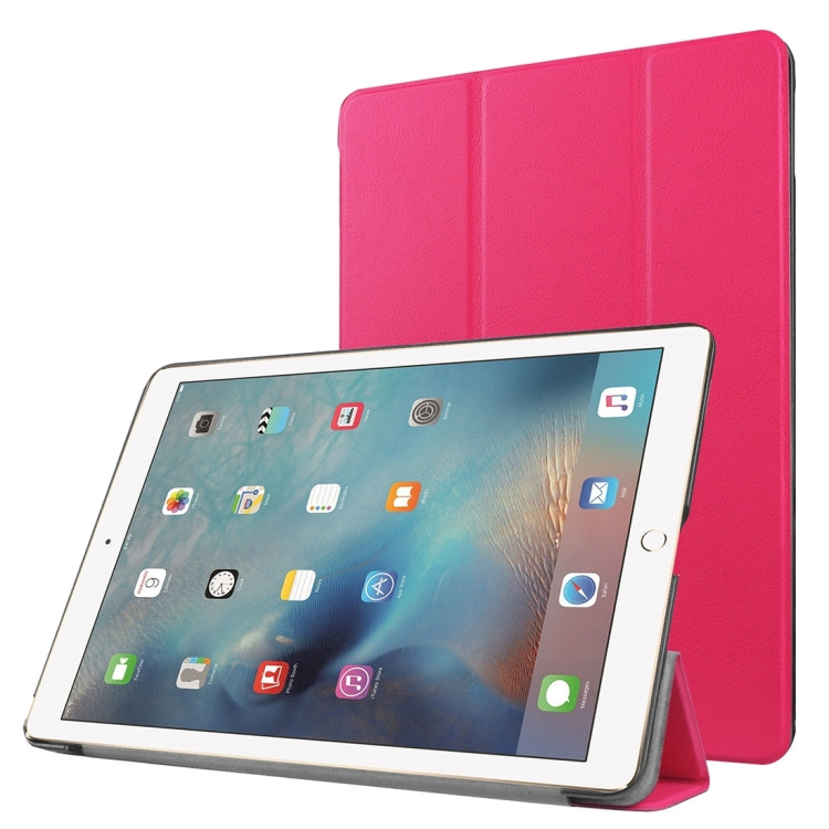Custer Texture Horizontal Flip Solid Color Leather Case with Three-folding Holder & Sleep / Wake-up Function for iPad Pro 9.7 inch