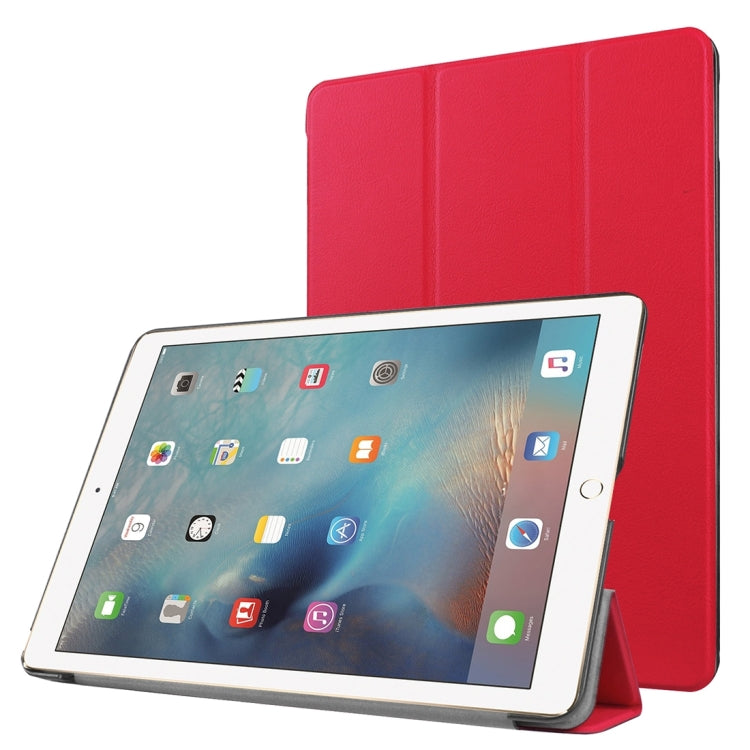 Custer Texture Horizontal Flip Solid Color Leather Case with Three-folding Holder & Sleep / Wake-up Function for iPad Pro 9.7 inch
