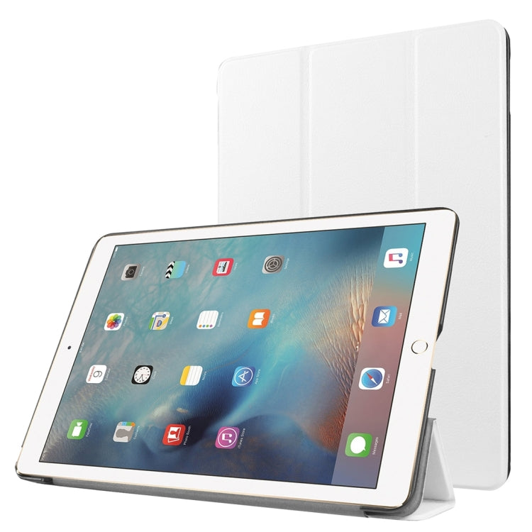 Custer Texture Horizontal Flip Solid Color Leather Case with Three-folding Holder & Sleep / Wake-up Function for iPad Pro 9.7 inch