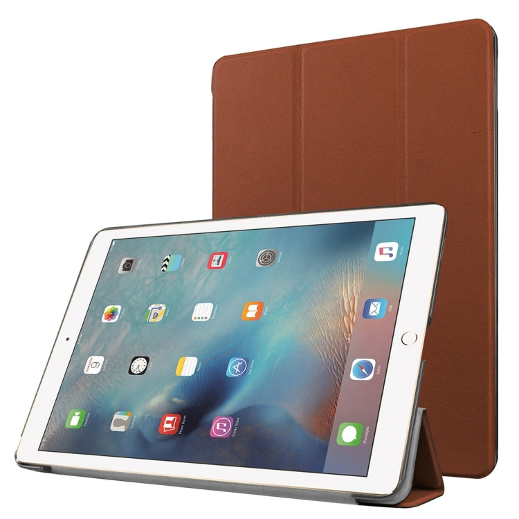 Custer Texture Horizontal Flip Solid Color Leather Case with Three-folding Holder & Sleep / Wake-up Function for iPad Pro 9.7 inch