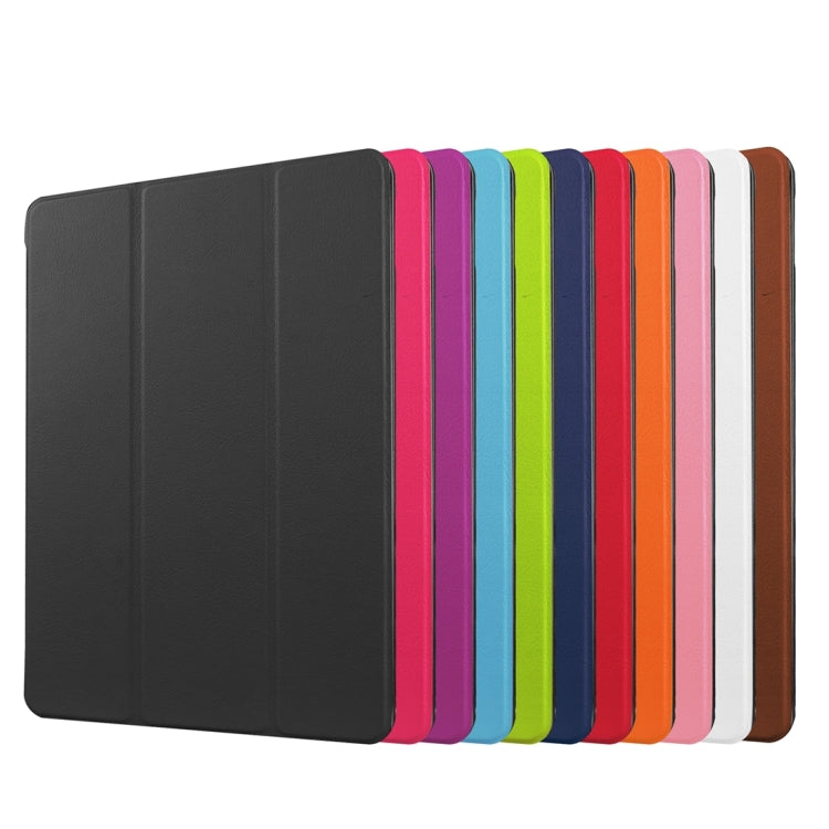 Custer Texture Horizontal Flip Solid Color Leather Case with Three-folding Holder & Sleep / Wake-up Function for iPad Pro 9.7 inch