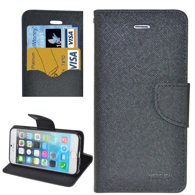 Cross Texture Leather Case with Holder & Card Slots & Wallet for iPhone